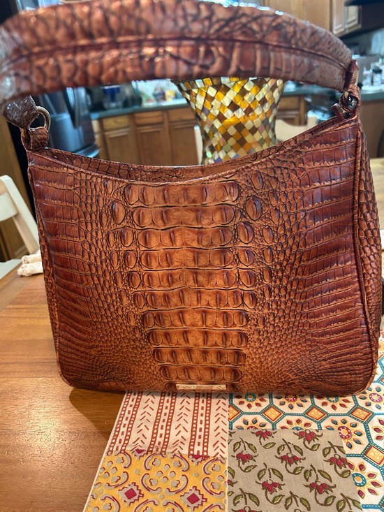 Brahmin Handbags - Brahmin Cognac Croc-Embossed Shoulder Bag